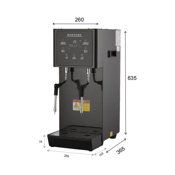 Commercial constant temperature dual head steam milk frother (touchscreen version) | product image