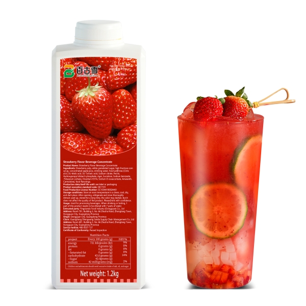 Strawberry flavored beverage concentrate | product image